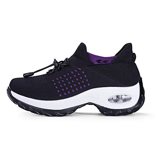 Image of Women's Walking Shoes Sock Sneakers - Mesh Slip On Air Cushion Lady Girls Modern Jazz Dance Easy Shoes Platform Loafers