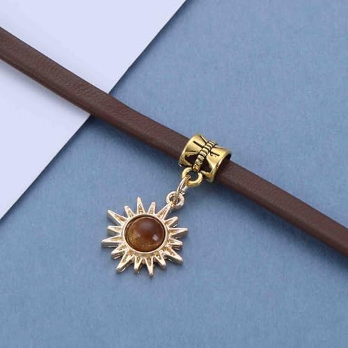 Aneneiceera Vintage Braune Leder Choker Halskette Winzige Sonnenblume Anhänger Halsketten Breite Braune Leder Halsketten Lederschnur Halskette Kette Schmuck Für Frauen