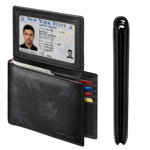 Image of RUNBOX Wallet for Men Leather RFID Blocking Bifold Front Pocket Wallet