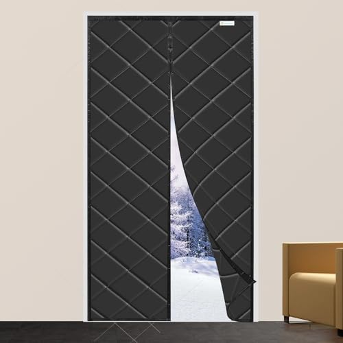 Magnetic Thermal Insulated Door Curtain, Wind, Cold and Noise Proof, Pet Friendly, Suitable for air-Conditioned Rooms