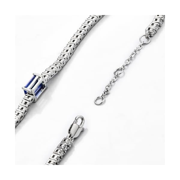 18K White/Yellow Gold Plated Silver Bracelet With Lab Grown Sapphire/Emerald/Ruby Surrounded With Lab Grown Diamond/Moissanite, Bracelet For Women Comes With Gift Box - Image 4
