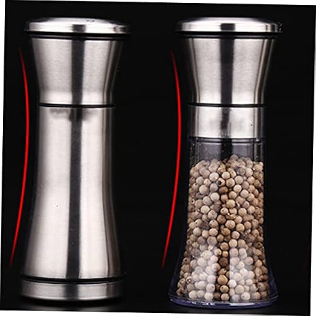 Unomor Stainless Steel Manual Pepper Mill Style Spice Grinder for Salt Beans Kitchen Tool