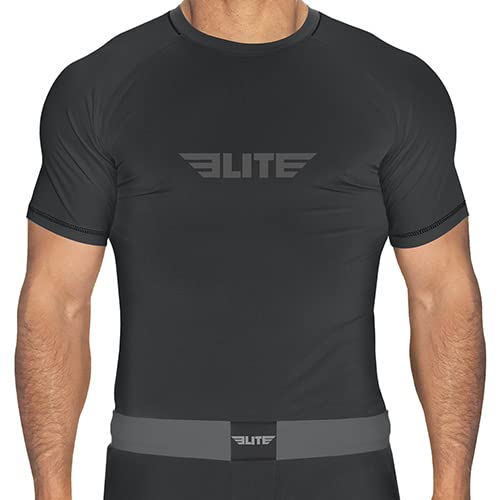 Elite Sports Jiu Jitsu BJJ Rash Guards Mens BJJ No GI MMA Ranked Short Sleeve Compression Base Layer Rash Guard product thumbnail 10