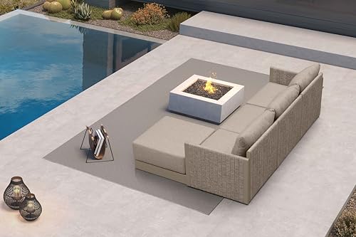 Image of PURPLE LEAF Patio Conversation Set 4-Piece w /Ottoman Deep Seating, Beige