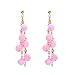 ZRDMN boucles d'oreille dangler oreille goutte pour les femmes de la mode européenne et américaine exagérée en peluche balle-su oreille pendentif rose bijoux boucles d'oreilles goutte d'eau pendentif