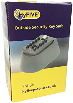 Hyfive Push Button wall mounted Key Safe Outdoor Combination Security Weather Resistant Outdoor Key Safe Key Keeper Wall Mounted Safety Combination Code Locking Storage
