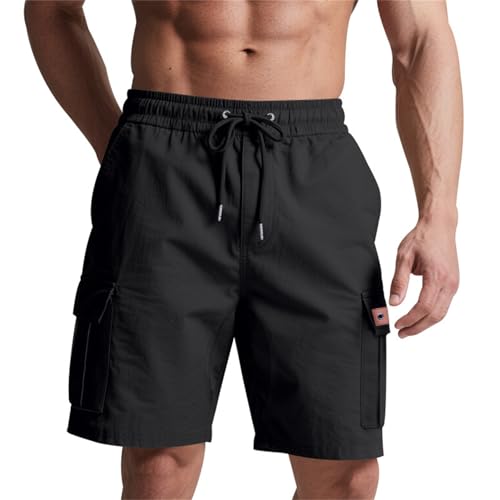 Short cargo homme ample fini la transpiration et la taille serrée