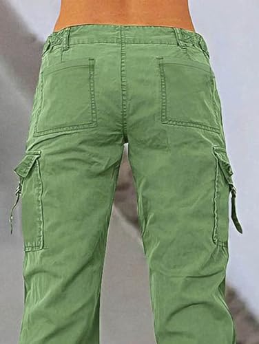 Flamingals Cargo Flared Leg Low Rise Casual Flap Pocket Denim Pants4