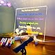LED Notiztafel mit Farben, 30x20cm Acryl Notiztafel mit 12 Farben Stift, Maltafel Kinder mit LED-Leuchten Transparente Leuchtende Schreibtafel Mit Verstellbarem Ständer leuchtende Nachrichtentafel