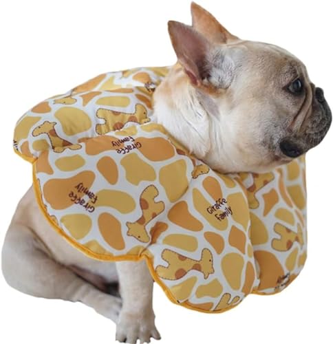 犬猫用エリザベスカラー ソフトタイプ 両面リバーシブル 術後傷口保護 (イエロー,M)