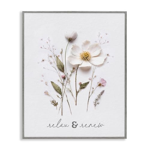 Affiche encadrée fleurs pressées Stupell : l'art mural idéal pour un cadeau cocooning