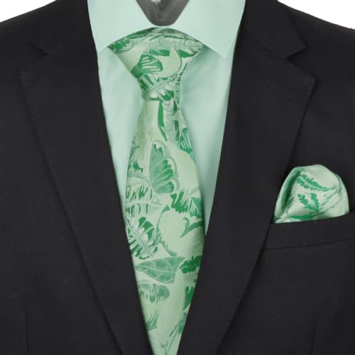Image of Alizeal Mens 3 Pcs Long Sleeve Shirts Set | Pocket Square Necktie Perfect for Weddings Business Daily Wear