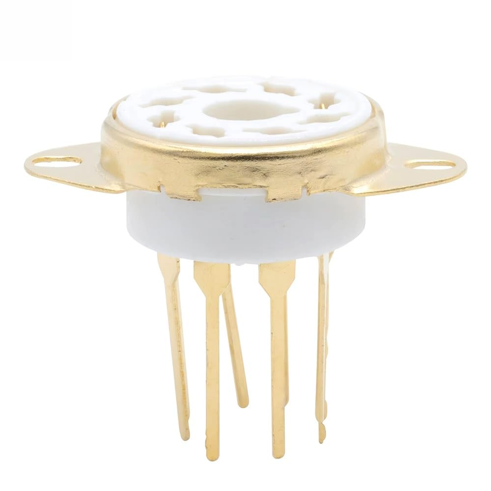 Zoccoli in Ceramica, 8 Pin K8A Zoccoli in Ceramica Ottale for Valvole Base Perni Lunghi for KT88 KT66 6SN7 5AR4 GZ34 5881 6V6 5U4G 6550 6J7 6SJ7 AMP Fai da Te(Tin Plated 10pcs)