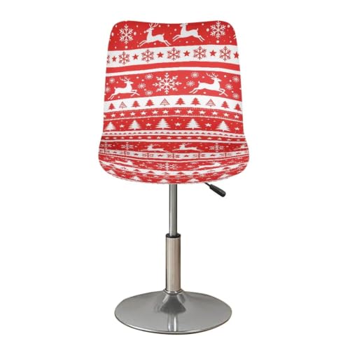 Image of Christmas Tree Stripes Bar Stool Covers,4 Pack Stretch Waterproof Bar Stool Chair Cover for Dining Room Cafe Furniture Chair Seat Protectors Seat Covers