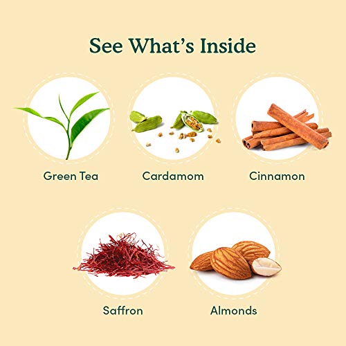 VAHDAM, Kashmiri Kahwa Tea (50 Cups/3.53oz) | Green Tea, Cinnamon, Cardamom, Almond & Saffron | Premium India Loose Leaf Tea | Vacuum Sealed for freshness