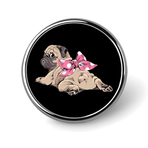 バッジ 円形 徽章 パグ 犬柄 缶バッジ 胸章 ピンバッチ ボタンブローチ 25mm おしゃれ ネクタイピン コレクション バッグ飾 帽子 胸飾り かばん掛け 工芸品 取付簡単 男女兼用 プレゼント
