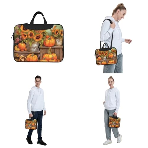 Bolso Maletín para Laptop diseño Girasol Otoñal 14 pulgadas miniatura 7