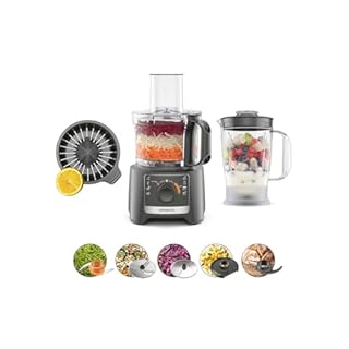 Kenwood MultiPro Compact FDP31.360GY, Robot da Cucina Multifunzione con Lama per Frullare, Disco per Impastare e Affettare, Spremiagrumi, Frullatore 1.2L, 2 Velocità+Pulse, Ciotola 2.1L, 800W, Grigio