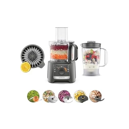 Foto di Kenwood MultiPro Compact FDP31.360GY, Robot da Cucina Multifunzione con Lama per Frullare, Disco per Impastare e Affettare, Spremiagrumi, Frullatore 1.2L, 2 Velocità+Pulse, Ciotola 2.1L, 800W, Grigio