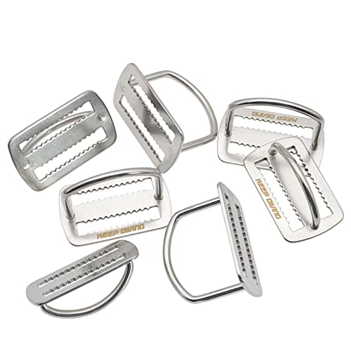 RNXRZANK 2X Scuba Diving Belt Slide Keeper 5cm Dive Strap Harness Belt Retainer