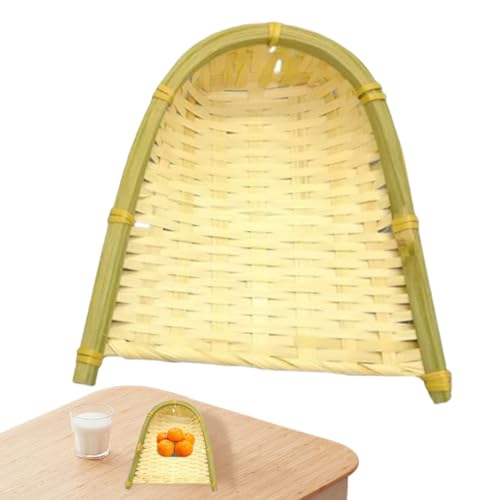 Craftwork Woven Dustpan - Cesta de frutas chinas Dustpan | Crema de polvo decorativa artesanal | Decoración de artware para el hogar para el hogar para el hogar para el hogar para el restaurante Coser