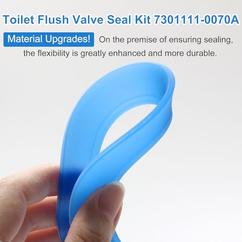 2pcs Toilet Flush Valve Seal for American Standard & Eljer Toilets Upgraded Silicone Material 7301111-0070A Toilet Flush Valve Seal Kit Replacement Parts for American Standard with O Rings,Blue