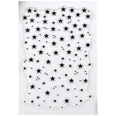 KWELLAM Sellos transparentes de fondo de estrella de Feliz Navidad Cover