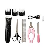 EVAPURE Kit de aseo para mascotas, cuchillas de cerámica, aseo fácil y cómodo, cortadora de mascotas todo en uno, fácil de mantener, versátil, pantalla LED, batería de larga duración, corte de
