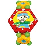 Bino & Mertens 9086039 Holzuhr Pirat, Spielzeuguhr für Kinder ab 3 Jahre, Kinderspielzeug (Uhr ab 3 Jahre, multifunktionale Lehruhr für Vorschüler, bringt viel Spaß beim Lernen der Zeit, lustiges Design), Mehrfarbig