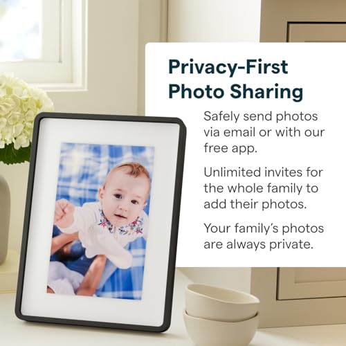 Image of Skylight Digital Picture Frame 2 - 10 inch Full HD Wi-Fi Touch Screen, 16GB Digital Photo Frame, Load Photos & Videos Directly from Phone, Anti-Glare - Personalized Gifting, Charcoal Metal Shadow Box