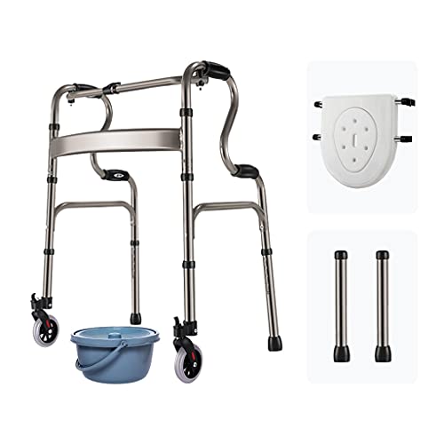 Déambulateur pliant pour vieil homme avec roues en aluminium léger