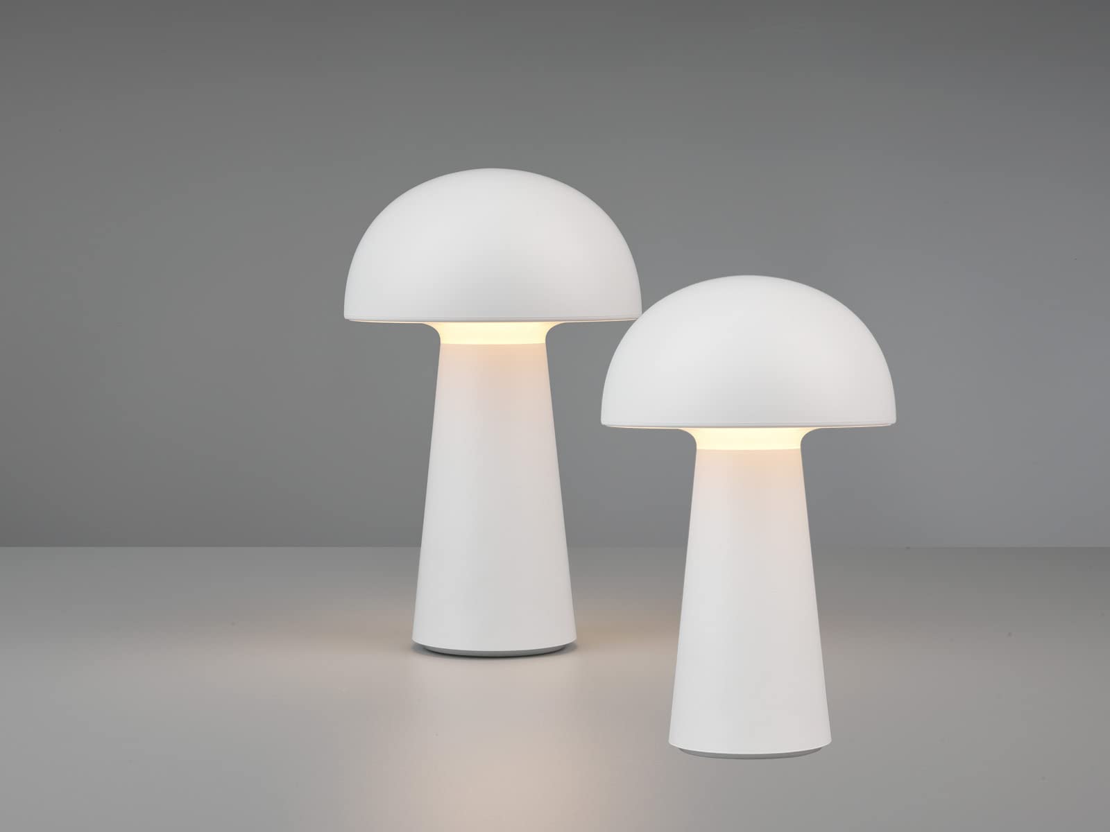 2er Set wiederaufladbare Outdoor Akku Tischleuchten Höhe 21cm Weiß