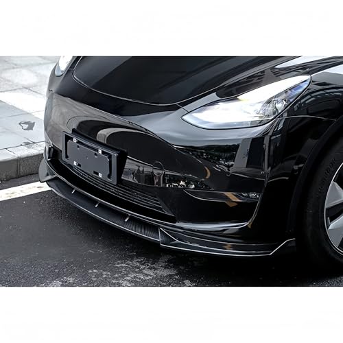 Pala delantera para Tesla y labio protector de parachoques negro 5