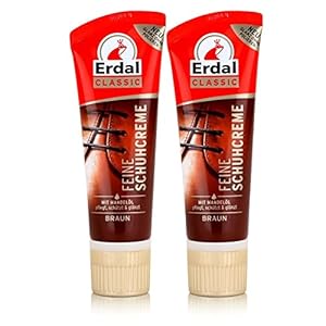 Erdal Classic Feine Schuhcreme Braun - Tubencreme, mit Mandelöl 75ml (2er Pack)