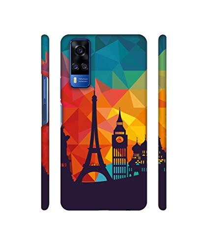 Image of Colored Paris Design 3D Printed Hard Back Case Cover for Vivo Y51A / Y31 (2021)