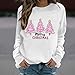 Merry Christmas Sweatshirts for Women Crewneck Long Sleeve Shirts Tunic Tops Christmas Tree Fall Fashion Winter Clothing White