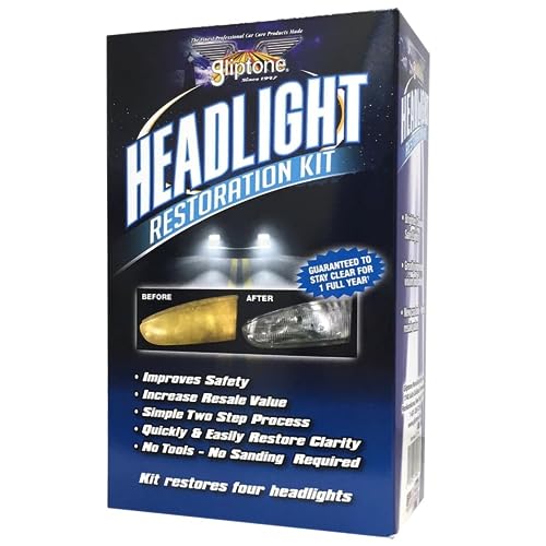 Gliptone-Headlight-Restoration-Kit-Restores-4-Headlights-Guaranteed-Easy-2-Step-Process-7-Piece-Kit-No-Sanding-or-Tools-Required Gliptone Headlight Restoration Kit, Restores 4 Headlights, Guaranteed, Easy 2 Step Process, 7 Piece Kit, No Sanding or Tools Required - Image 1