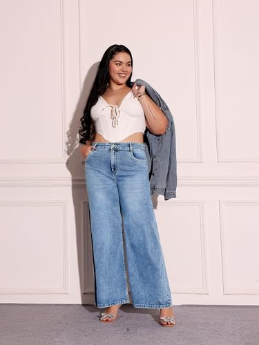 Image of Miss Chase A+ Women's Bootcut High Rise Regular Stretchable Denim Jeans
