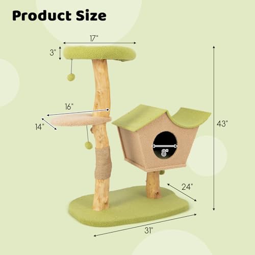Árbol para Gatos de Madera Multi-niveles 43 Pulgadas miniatura 3
