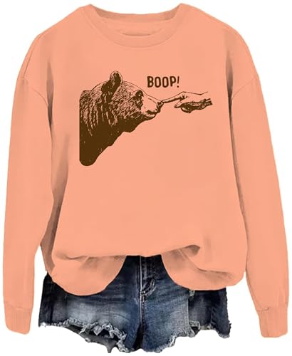 Boop Bear Sweatshirt & Hoodie Funny Bear Shirt Graphic Tees for Women Men T-Shirt