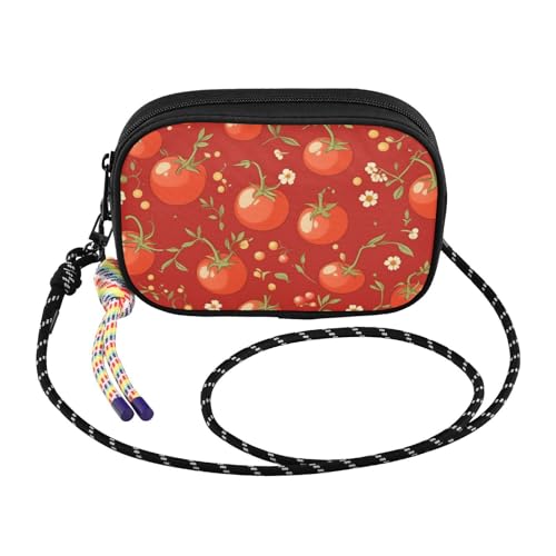 linqin Cartoon Red Tomato Womens Crossbody Bags Comfort Mini Shoulder Bag with Credit Card Slots for for Women Shopping2