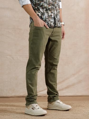 Image of WROGN Men's Cotton Stretch Jeans | Solid Design | Slim Fit