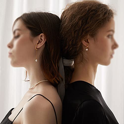 Earring Vintage Pearl Earrings Ear Cuff Clip No Piercing Earring For Women Girls Earring Jewelry Gifts, 1 Pair Earrings For Women (Color : Gold) (Gold B) #TOP4