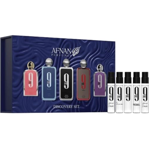 Image of Afnan 9 Series Discovery Kit, 5-Piece Miniature Perfume Set - 2ml x 5 Vials