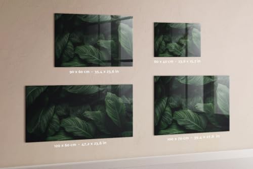 Tablero imantado de vidrio 60x40 para decorar la oficina y organizar tareas con diseño tropical 6