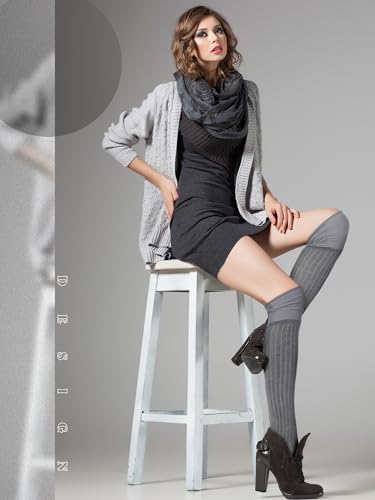 Image of Fourluoo 6 Pairs Women's Lace Knee High Socks with Trim Lolita Lace Boot Socks Long over Knee Stocking for Women