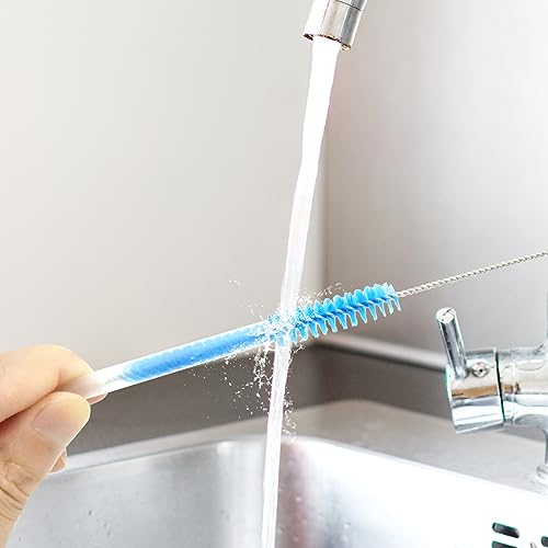 RAFIYU 5 Stücke Reinigungsbürste Set für Abwasserkanäle，inkl. 2 PCS 45cm Abflussreiniger und 3 Verschiedene Rohrbürste für Detail,Flexible Abflussbürste mit lang flaschenbürsten für Badezimmer,Küchen