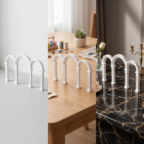 Arco en miniatura compacto blanco de 20.4cm para decoración de bodas 3