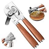 Manual Can Openers and Bottle Openers, 2025 Upgraded Can Opener with Solid Wood Handle, Sharp and Smooth Blade Edge, Multifunctional Kitchen Tools, Easy to Use,Versatile for Various Bottle Caps
