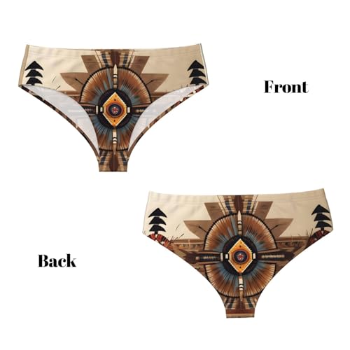Women's Panties Native American Painting Print Breathable Underwear Soft No Show Bikini Briefs for Daily Wear4